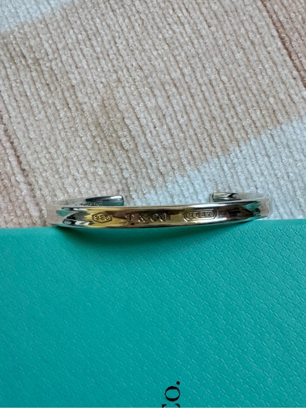 Tiffany & Co. Sterling Silver Engraved Narrow Cuff - Silver